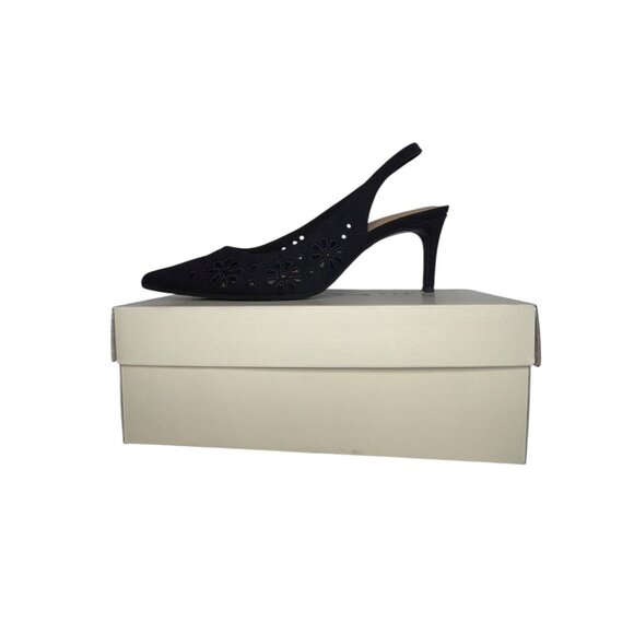 On•34th Macy’s Monikaaf Die Cut Sling Back Kitten Heel Shoes 7.5M Original Box - Picture 4 of 14